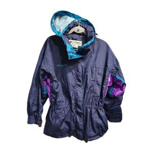 Oversized COLUMBIA insulated hooded lined snow/ rain 2 Layer coat jacket.